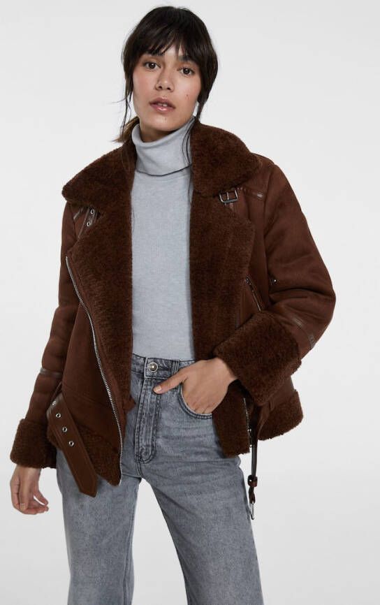 Stradivarius Dubbelzijdig Bikerjack Bruin