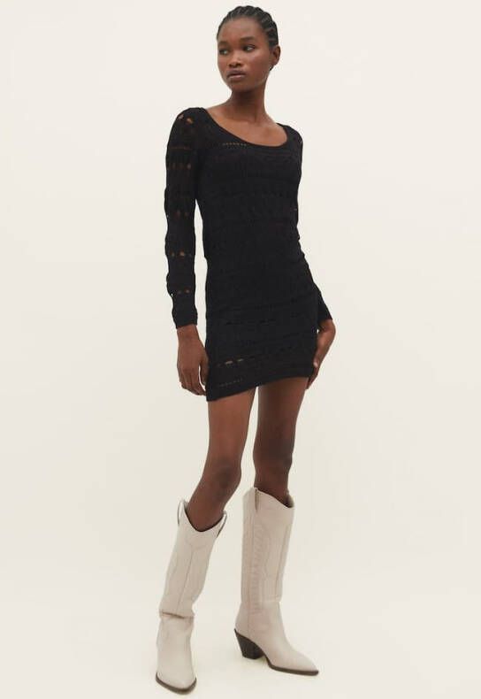 Stradivarius Korte Ajour Jurk Zwart