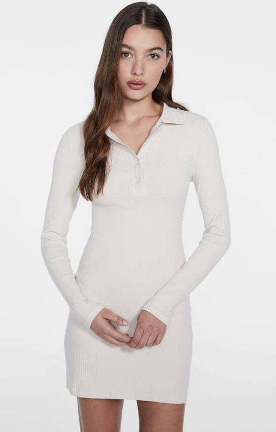 Stradivarius Korte Jurk Met Polokraag Steen