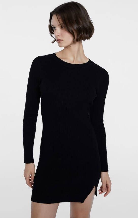 Stradivarius Korte Jurk Met Ronde Hals Zwart