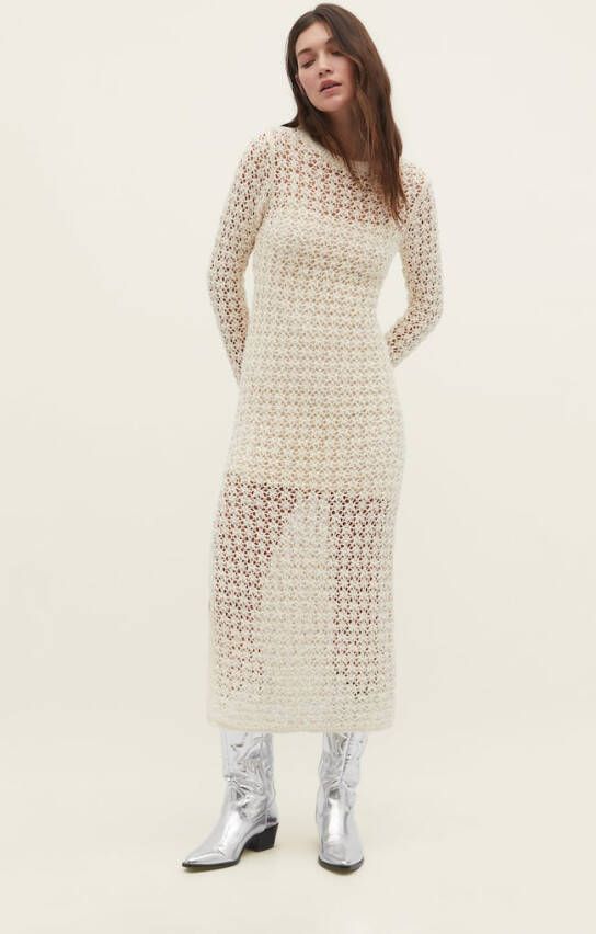 Stradivarius Korte Opengewerkte Jurk Vanille