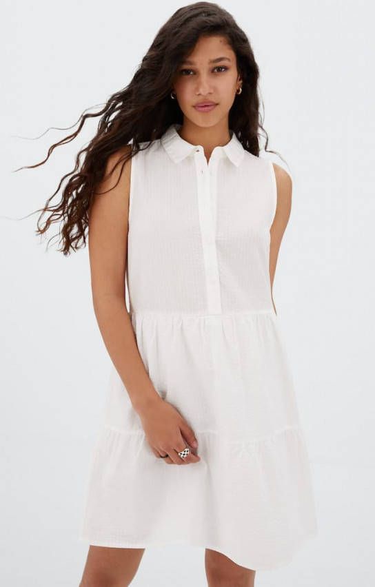 Stradivarius Korte Shirtdress Wit