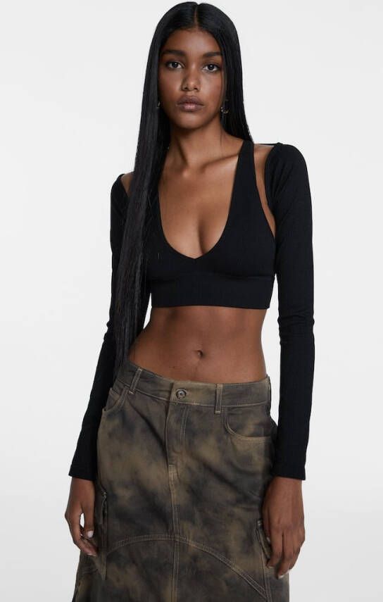 Stradivarius Naadloze Bolero Zwart