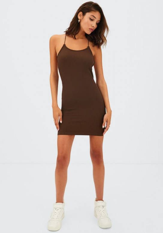 Stradivarius Naadloze Jurk Bruin