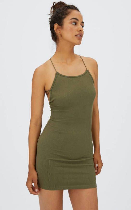 Stradivarius Naadloze Jurk Kaki