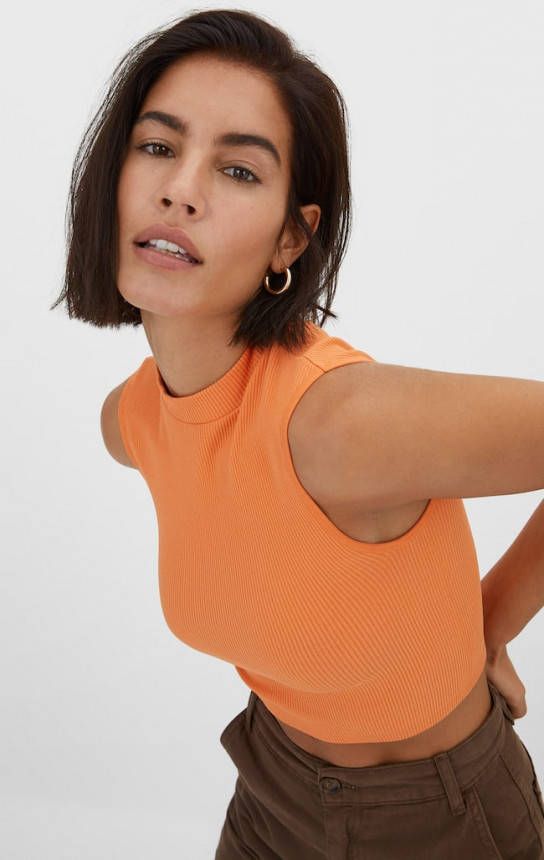 Stradivarius Naadloze Top Oranje