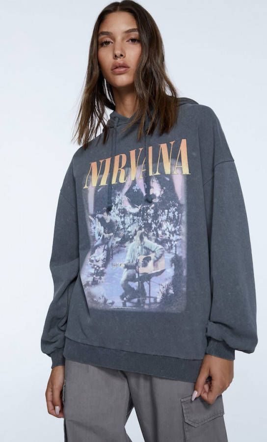 Stradivarius Nirvana Sweatshirt Donkergrijs