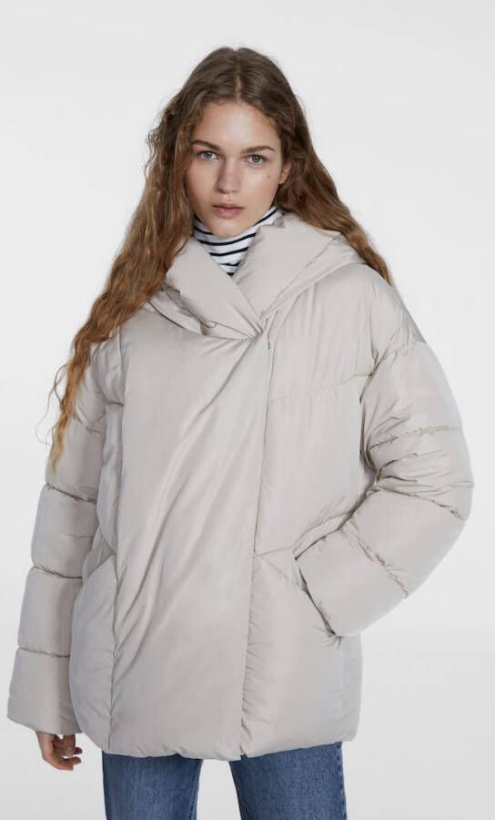 Stradivarius Oversized Gewatteerd Jack Vanille