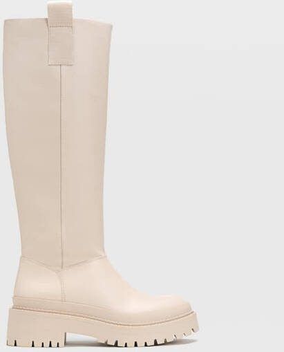 Stradivarius Platte Gecoate Laars Ecru 41