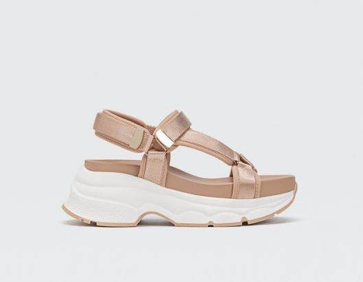 Stradivarius Platte Sportieve Sandaal Beige 40
