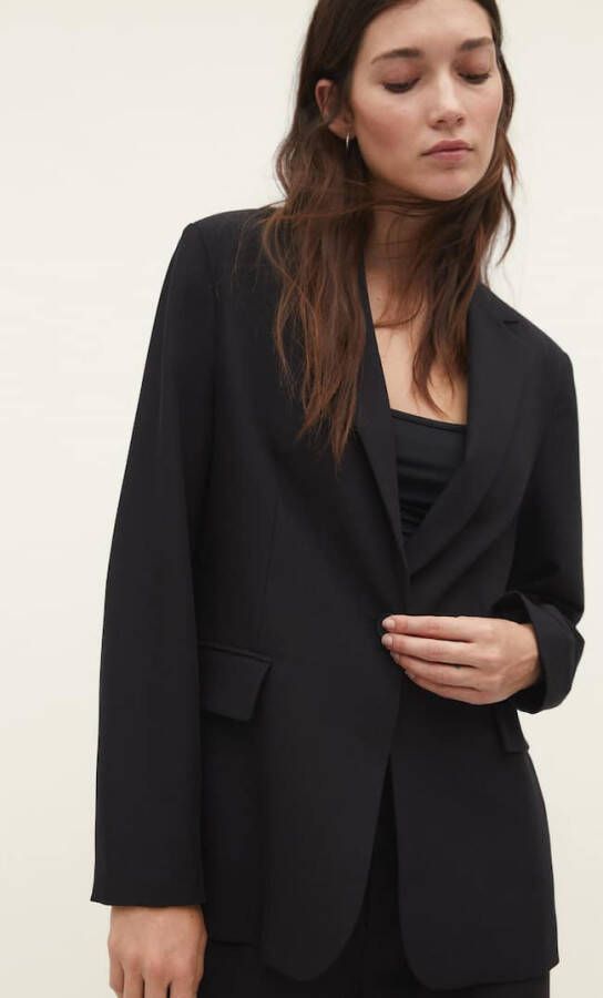 Stradivarius Recht Model Blazer Zwart
