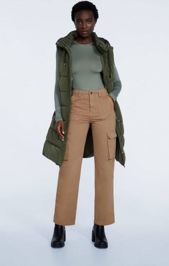 Stradivarius Relax Fit Cargobroek Geelbruin 38