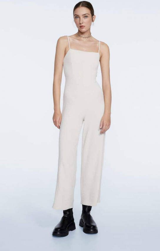 Stradivarius Rustiek Jumpsuit In Korsetstijl Steen