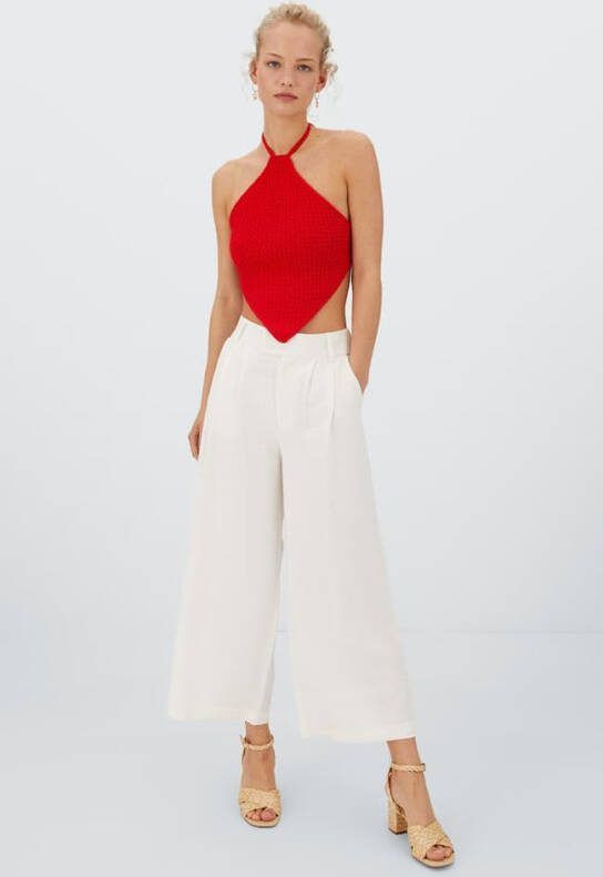 Stradivarius Rustieke Culotte Ecru 32