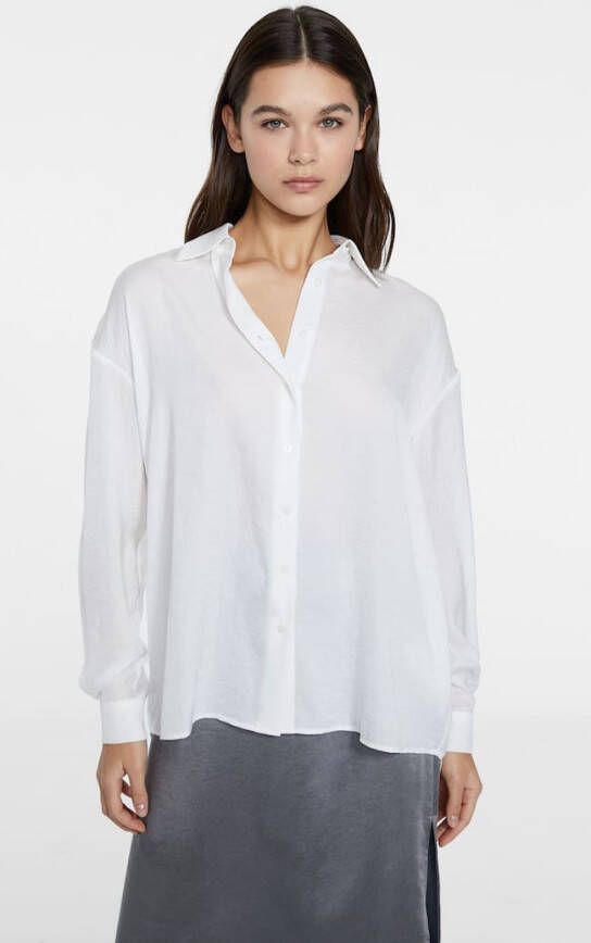 Stradivarius Satijnen Blouse Wit