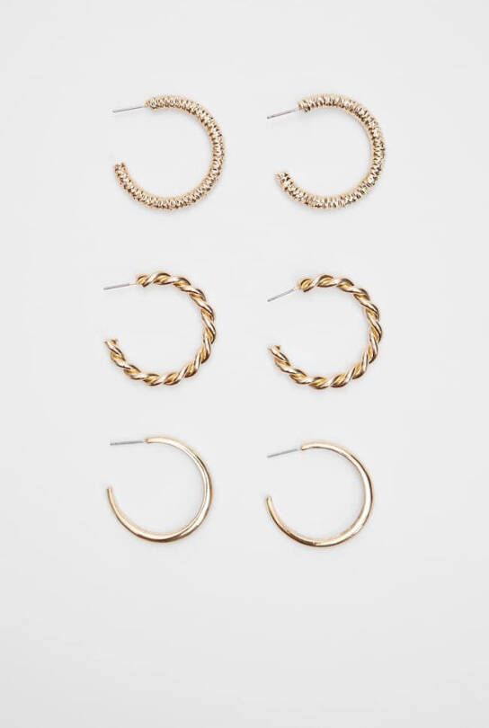 Stradivarius Set Van 3 Grote Oorringen Geel