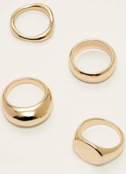 Stradivarius Set Van 4 Basic Ringen Geel