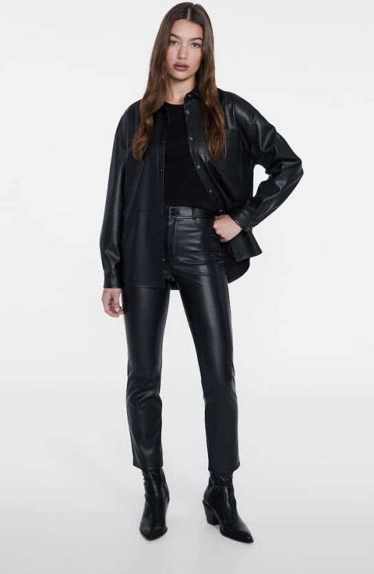 Stradivarius Skinny Broek Van Kunstleer Zwart 36