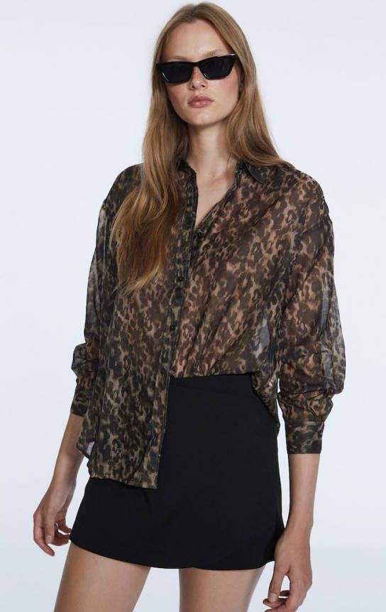 Stradivarius Soepelvallende Blouse Kaki