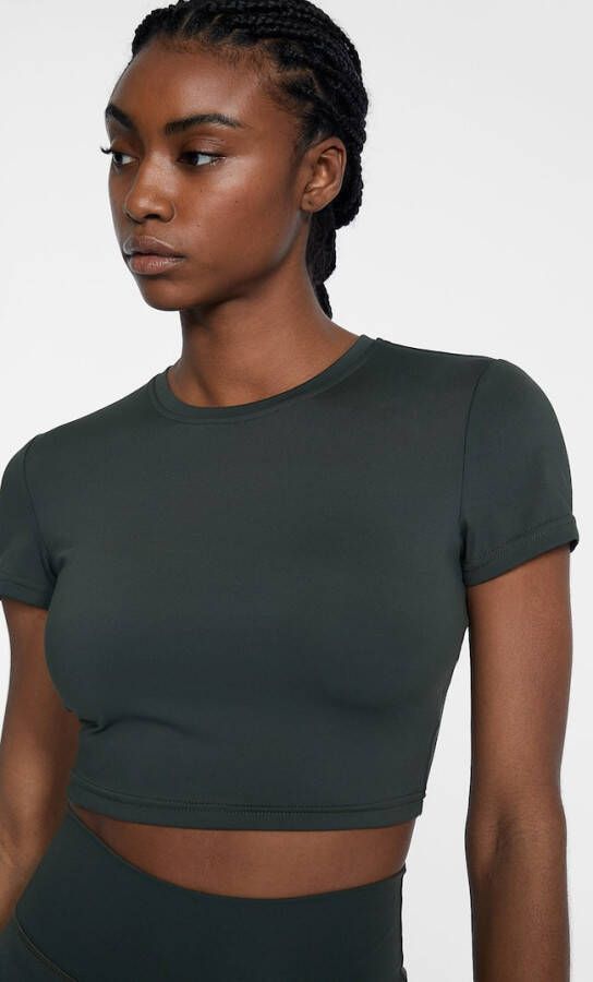 Stradivarius Soft Touch Sportief T Shirt Kaki