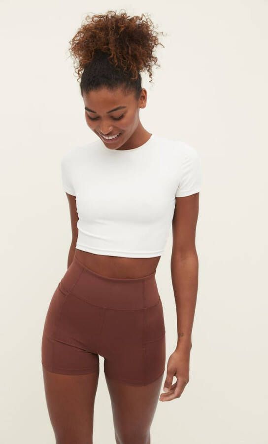 Stradivarius Soft Touch Sportief T Shirt Vanille