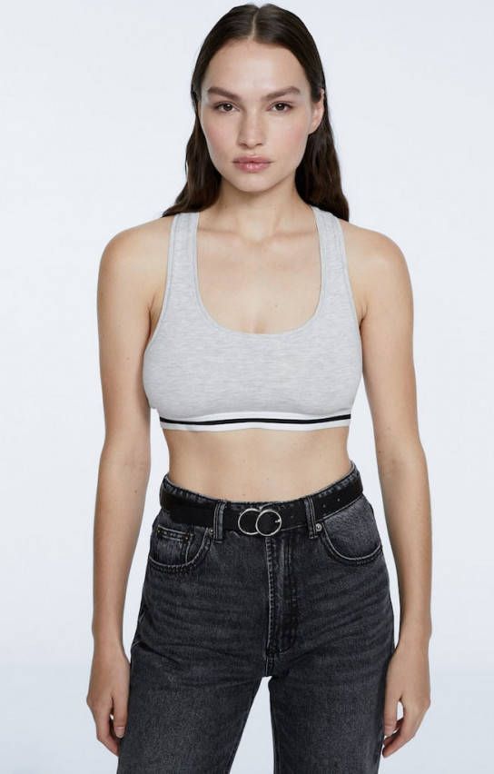 Stradivarius Sportieve Bralette Grijs Melange