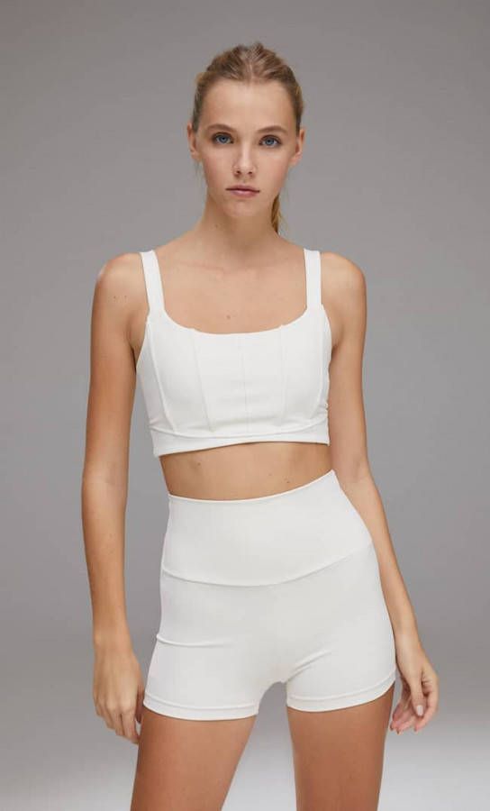 Stradivarius Sportieve Hotpants Vanille