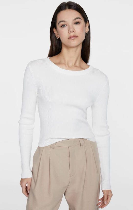 Stradivarius Sweater Met Ronde Hals Ecru