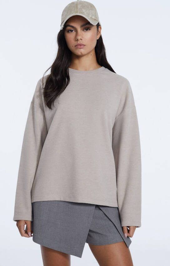 Stradivarius T Shirt Met Ronde Hals Beige