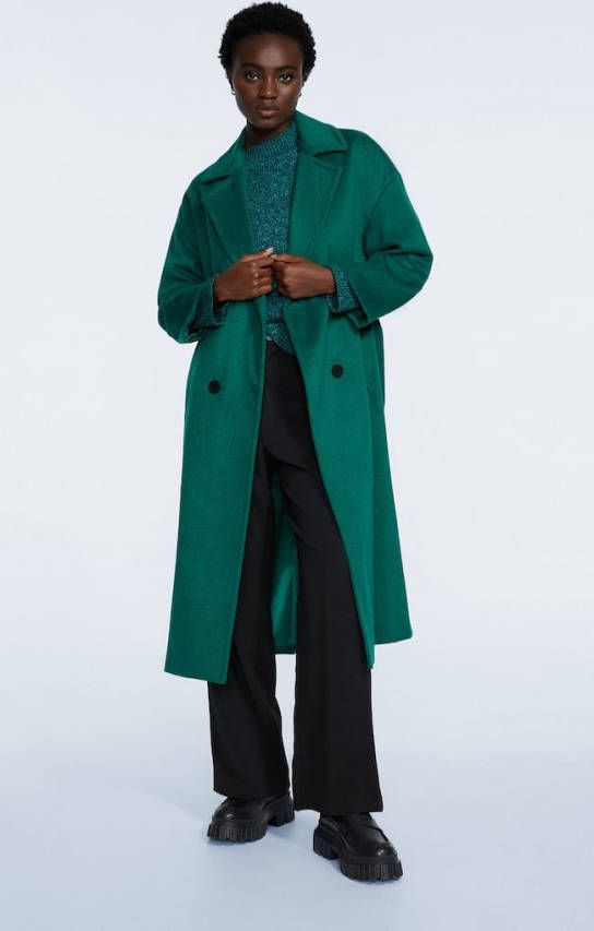 Stradivarius Trenchcoat Met Riem Groen