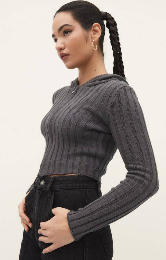 Stradivarius Trui Met Capuchon Grijs