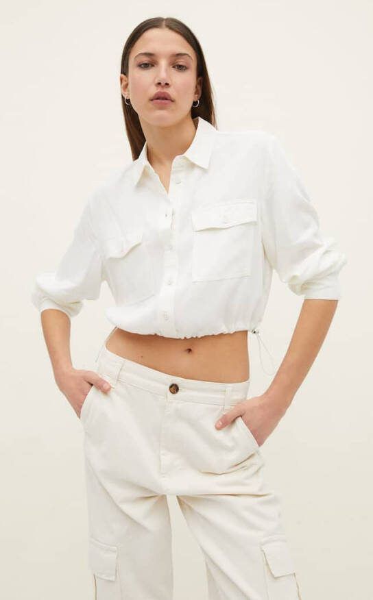 Stradivarius Utility Blouse Ecru