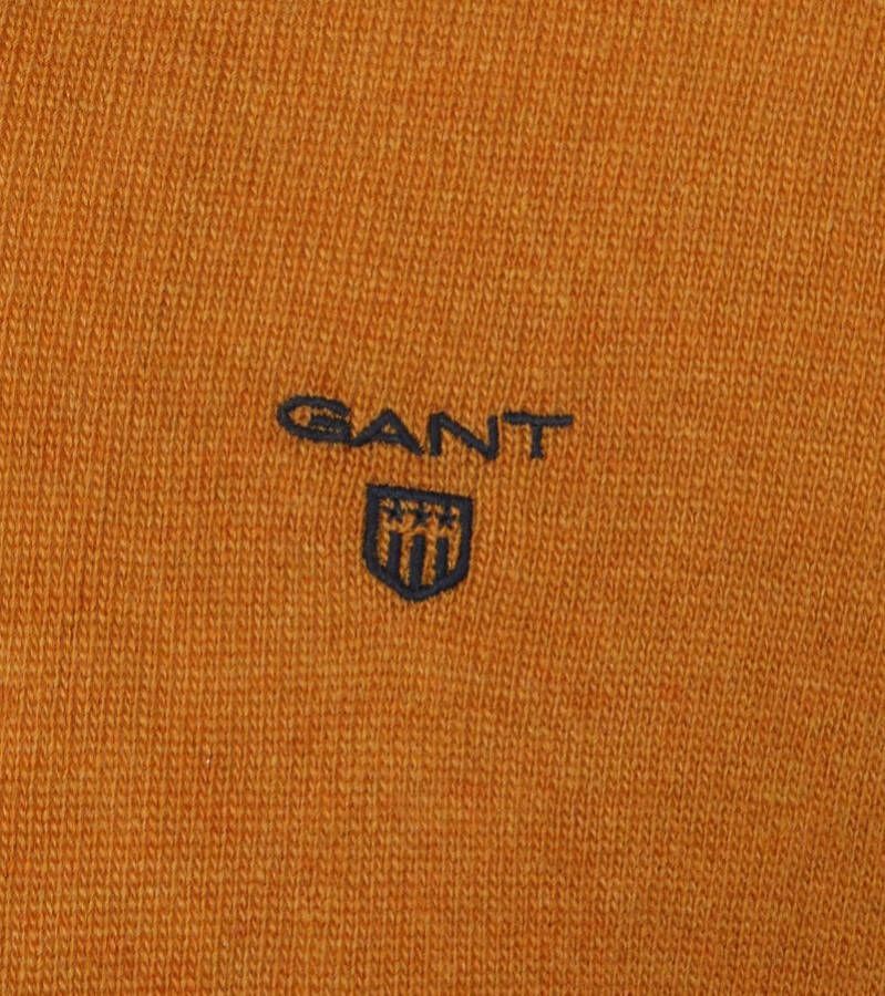 Gant Trui Lamswol V Neck Okergeel , Geel, Heren