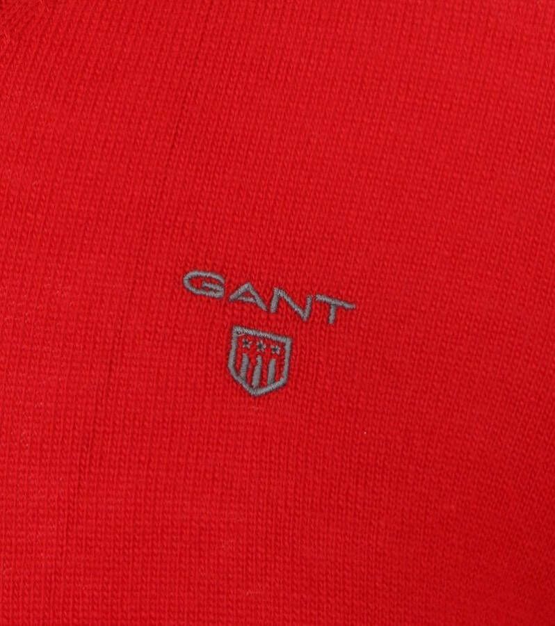 Gant Trui Lamswol V Neck Rood , Rood, Heren