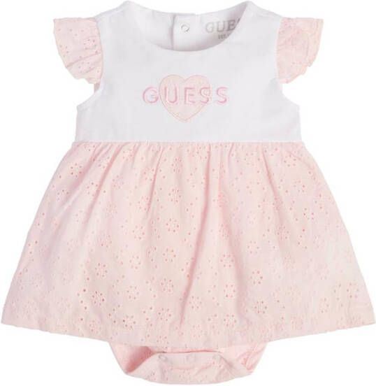 Guess Jurken Short Sleeve Dress Bodysuit With Sangallo Roze