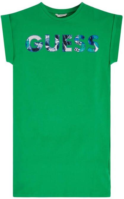 Guess Jurken Stretch Baby Terry Short Sleeve Dress Groen