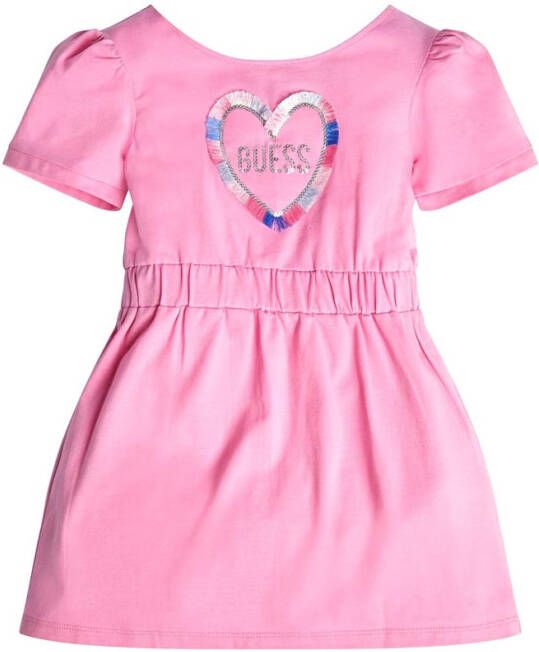 Guess Jurken Stretch Jersey Short Sleeve Dress Roze