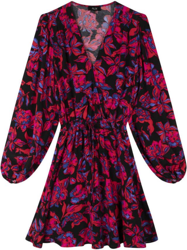 Alix the Label Multi Mini Jurk Ladies Woven Floral Dress With Smocked Waist