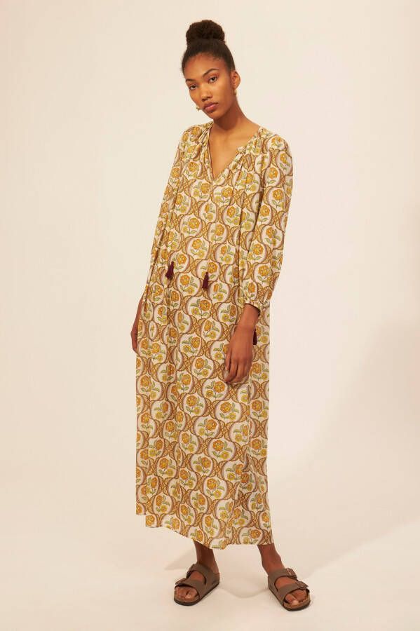 Antik batik Casual kleedjes Geel Dames