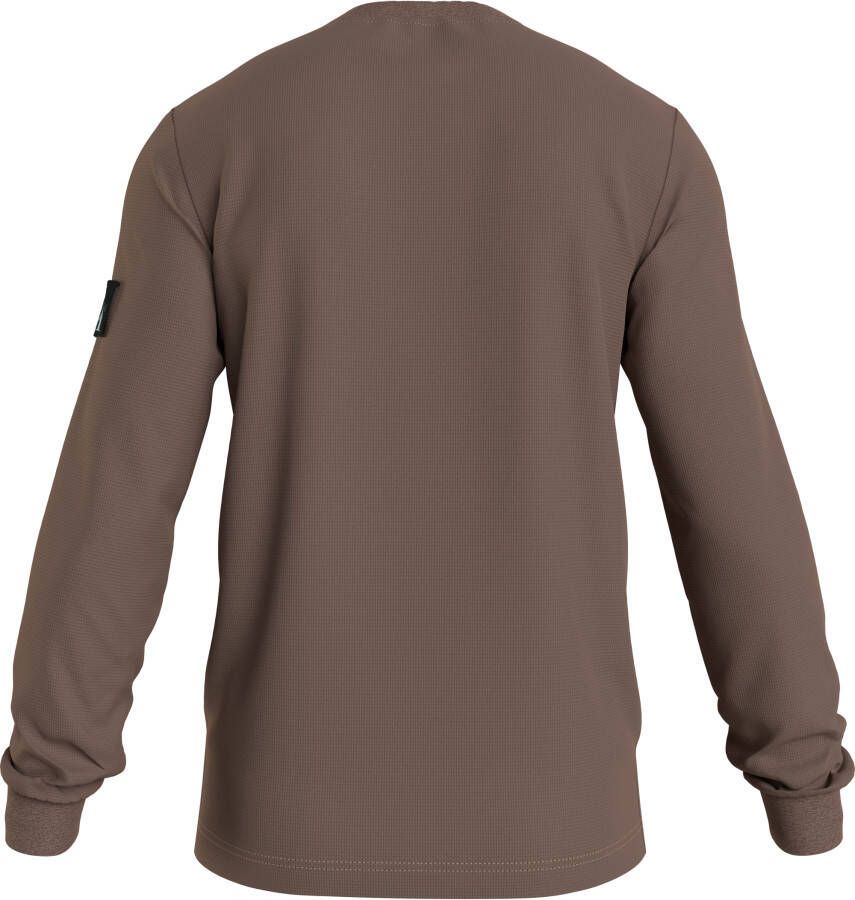 Calvin Klein J30j316610 monogram badge ls gve warm toffee heren longslee