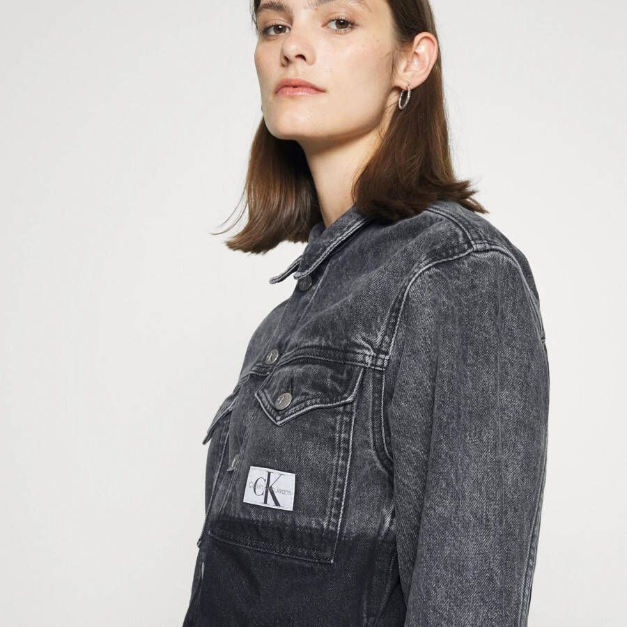Calvin Klein Zwarte Spijkerjas Cropped Oversized Denim Jacket