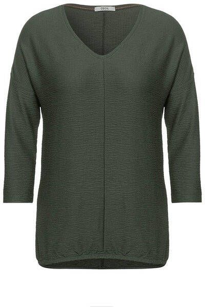 CECIL top met textuur donkergroen