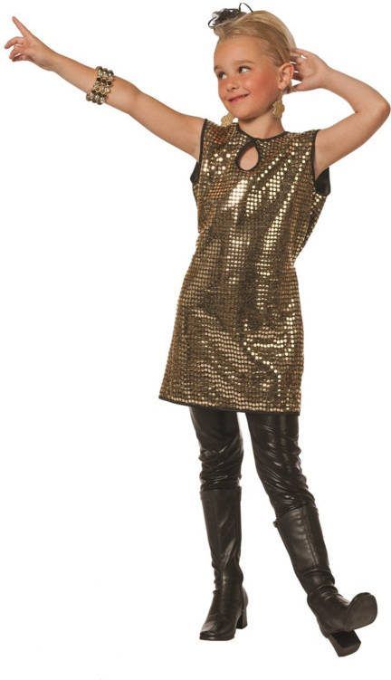 Feestbazaar Paillettenjurkje Patty kind goud