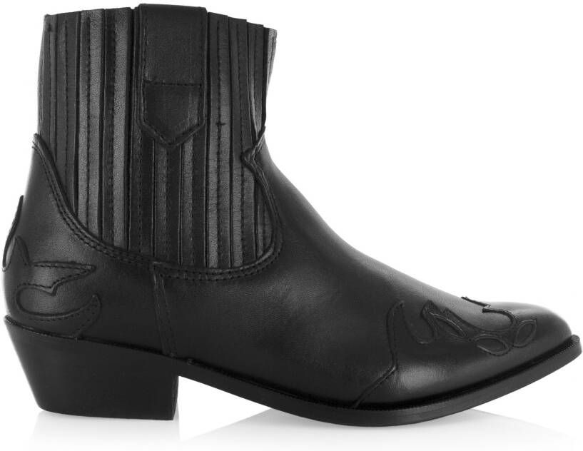 Dwrs Austin Cowboy Boots , Zwart, Dames
