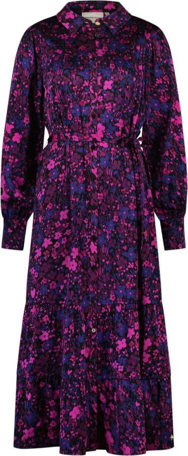 Fabienne Chapot Noa dress black & purple pink printed