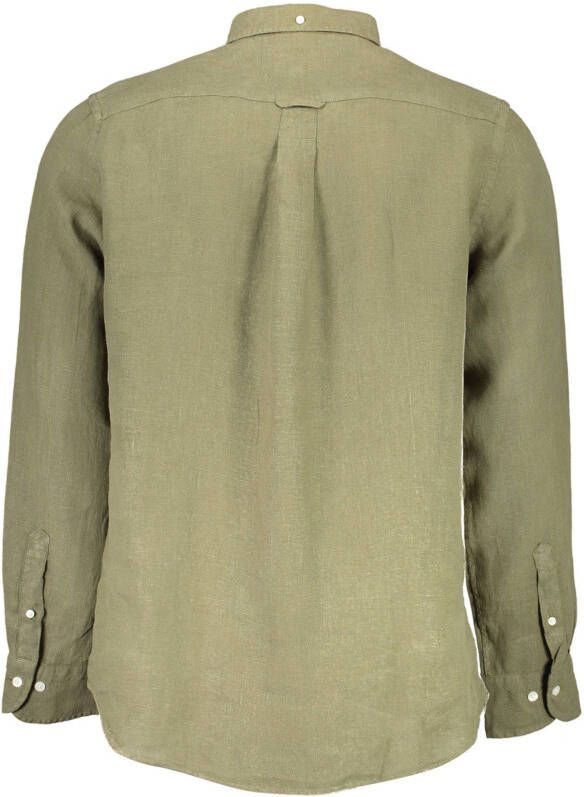 Gant Overhemd button down groen linnen
