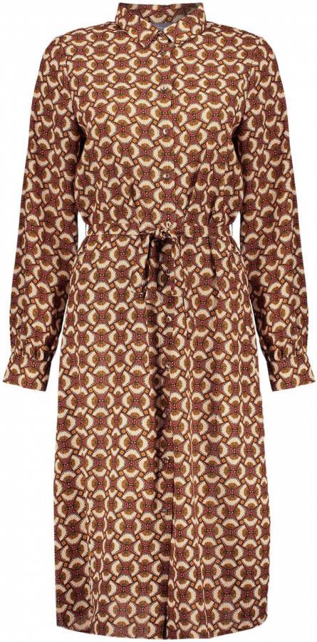 Geisha Jurk met etnische afdruk , Bruin, Dames