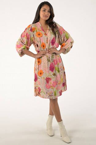 Geisha Jurk sand/pink combi 37137 20/720 , Beige, Dames