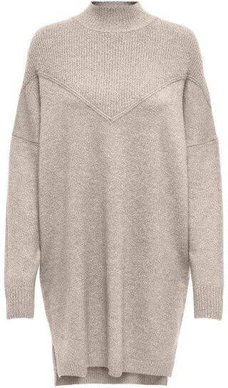 Only Gebreide jurk lange mouwen hoge hals