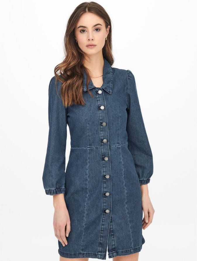 Jacqueline de Yong Denim jurk pofmouwen